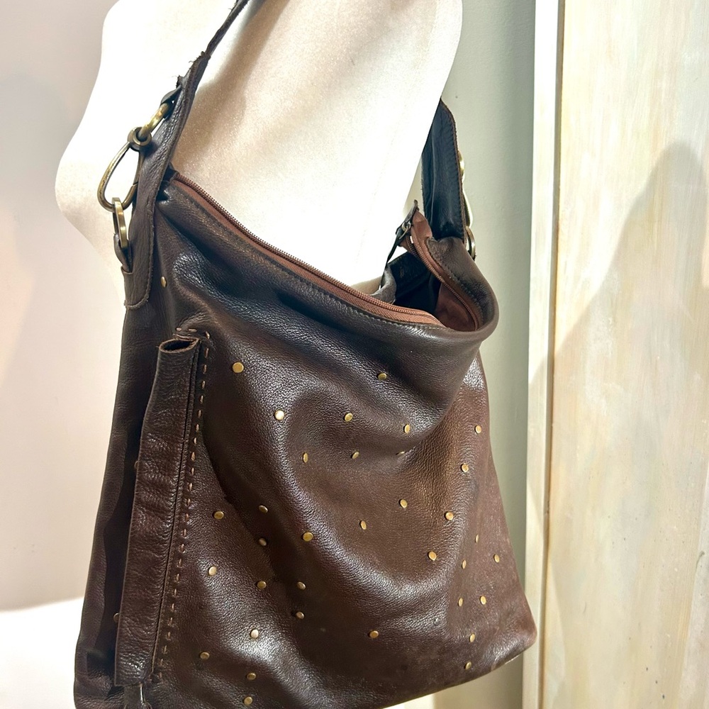 Per Se Brown Glove Leather Hobo Shoulder Bag Collectible Boho Awesome w/ Tassels